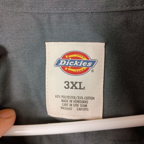 Dickies Flex Relaxed Fit Work Shirt Mens 3XL Gray Long Sleeve Utility Workwear - Picture 5 of 9